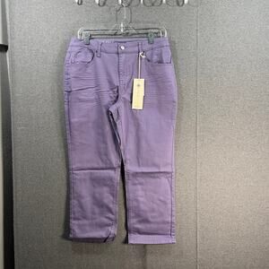 Laurie Felt Wave Denim 5-Pocket Crop Straight Jeans Dusty Lilac, Petite 14